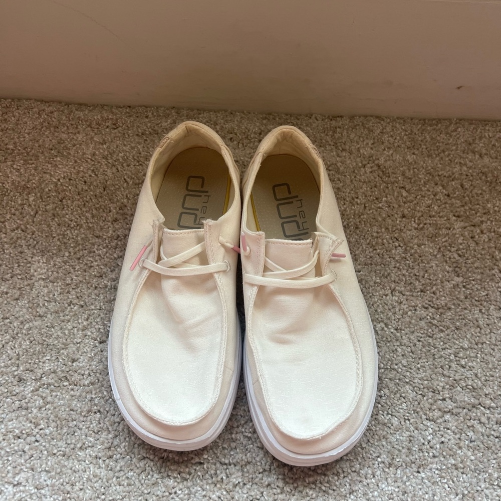 Hey Dude Cream Casual Shoes